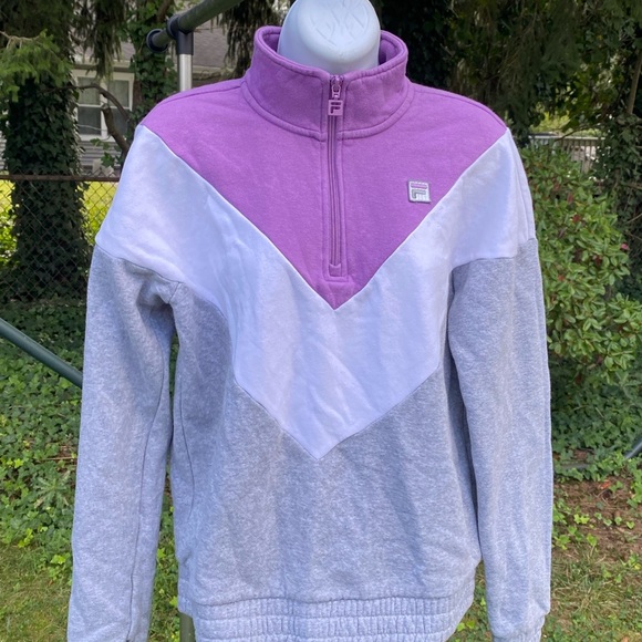 Fila Purple and Gray Quarter-Zip Sweater - Picture 2 of 7